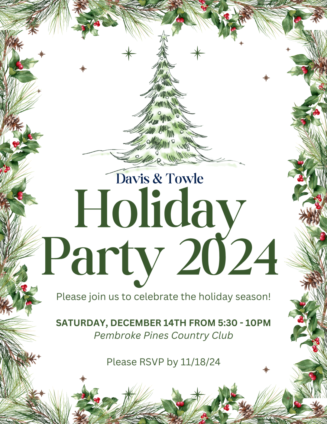 Green & White Simple Merry Christmas Flyer (A4)